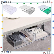YOHII Under Desk Drawer, Hidden Paste Drawer Storage Box,  Undertable Drawer Tray Miscellaneous Storage Drawer Organizer Dormitory
