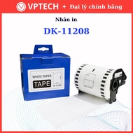 Printed label DK-11208 die-cut printed label with black text on white background