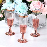 Disposable champagne glasses cocktail glasses party red wine glasses portable gold plastic electropl