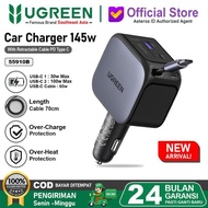 UGREEN Car Charger Built in Cable Type C Retractable Fast Charging 60w 75w 90w 145w