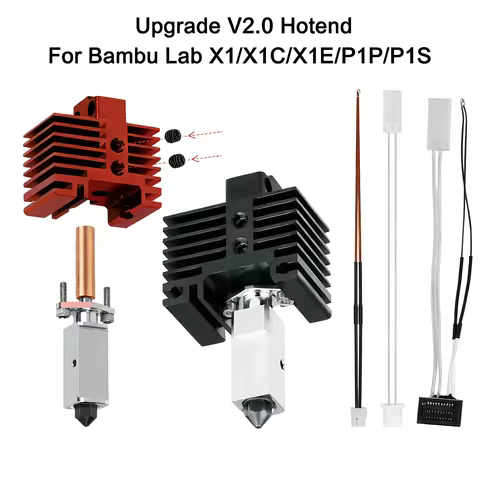 Upgrades V2 Hotend Kit for Bambu Lab x1/x1c/p1p/p1s/x1e Hotend Thermistor for Bambulab Hardened Stee