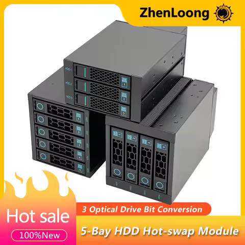 ZhenLoong 5-Bay NAS Modular Storage Server Case 3U 4U Rack 3*5.25 space Fit 5*3.5 HDD Modular Adapte