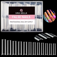 UNA GELLA Tapered Square Nail Tips XXL 216 PCS No C Curve Nail Tips Extra Long Straight Nails Half F