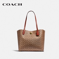 COACH กระเป๋าทรงสี่เหลี่ยมผู้หญิงรุ่น Willow Tote In Signature Canvas สีครีม C0693 B4NQ4