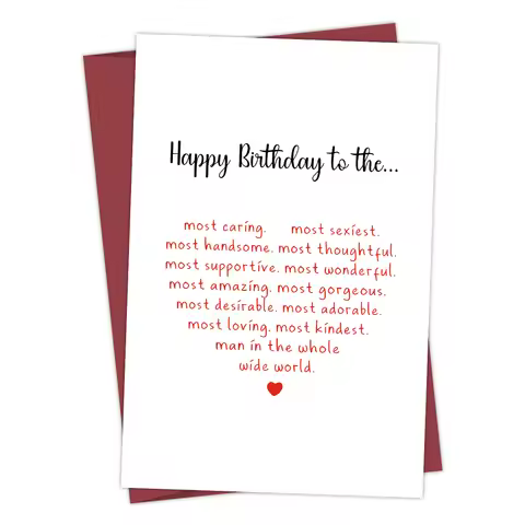 1pcs Happy Birthday Card for Husband Boy Or Men ,Funny Birthday Greeting Card for Boyfriends,Thank Y