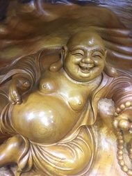 已經讓藏「全台最低價」台灣雕刻大師 -李慶隆 經典作品大尊彌勒佛 喜財神-