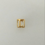 Genuine 875 gold pendant letter L cube gold pendant