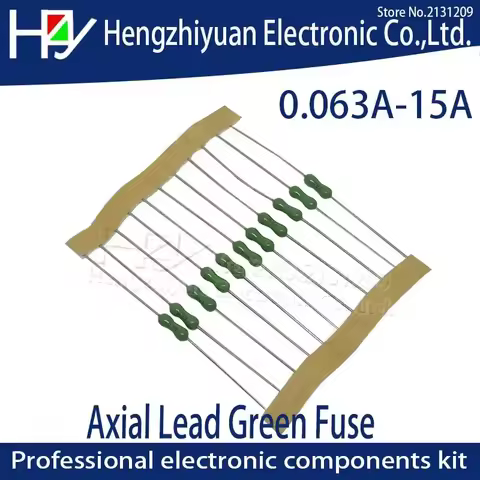 Axial Lead Green Fuse 125/250V 0251 1/8A 1/4A 62mA 125mA 250mA 1A 2A 3A 3.15A 4A 5A 7A 8A 10A 15A Fa
