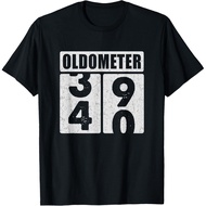 Men's cotton T-shirt 40th Vintage Birthday 40 Year Old Oldometer 39 40 Decoration T-Shirt