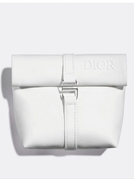[全新] Dior 白色仿皮化妝袋 CD環扣化妝包