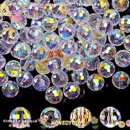 NONEDYODYE Glass Beads, Faceted Round Round Crystal Glass Beads, DIY Jewelry Making Crystal AB 10MM 