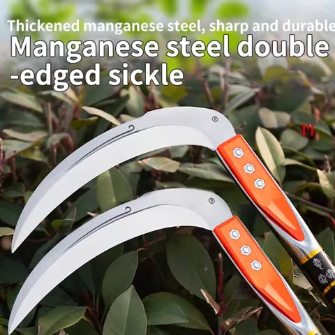 Manual Grass Sickle – Crack Weeding Tool for Roads, Long-Handle Agricultural Sickle for Grass Cuttin