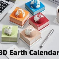 MY 2025 3D Paper Earth Calendar Creative Style Desktop Simple Carving Model Hand Torn Desk Calendar 