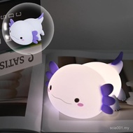 HAPPYBAG Axolotl Night Light,Cute Axolotl lamp Gifts for Kids,Dimmable Silicone Animal Nursery Night