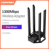 CF-WU785AC 1300Mbps High Power Wireless WiFi Adapter Dual Band Network Card Micro USB3.0 4*6dBi Ante