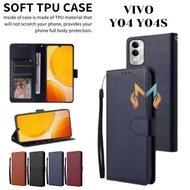 VIVO Y04 Y04S Flip Case Leather Wallet Open Close Phone Case