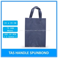 Tas Spunbond Polos Biru Dongker 25x35 / Lusinan