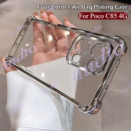 POCO C85 4G Four Corner Plating Anti Drop Transparent Phone Case For Poco C85 PocoC85 4G 2025 Luxury