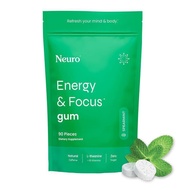 Neuro Energy Caffeine Gum/Mints for Energy & Focus (90 Pieces) - Sugar-Free with L-theanine, Caffein