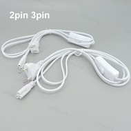 2pin 3pin hole ON/OFF Switch Cable T5 light Tube Power supply Charging Connection extension Wire Connector cord EU US Plug  SGH2