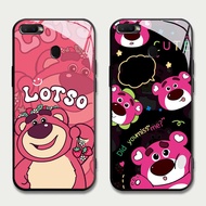 TS-97 Strawberry Bear HD Glass Casing for OPPO A7 A12 A12S A11K A5S F9 F7 F5 Realme 2 Pro