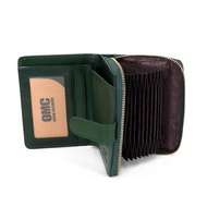 義大利植鞣革風琴式卡夾牛皮短夾(綠色)