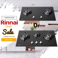 [ RINNAI ] RB-7302S-GBS 2 Burner or RB-7303S-GBSM 3 Burner Built-In Hob Black Tempered Glass