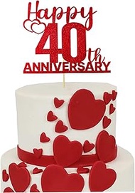 Happy 40th Anniversary Cake Topper, 40th Wedding Anniversary Cake Topper, Wedding Anniversary Party 
