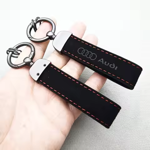 Suede Leather Sline Emblem Keychain For Audi S Line A1 A2 A3 A4 A5 A6 7A A8 Q1 Q2 Q3 Q4 Q5 Q6 Q7 Q8 