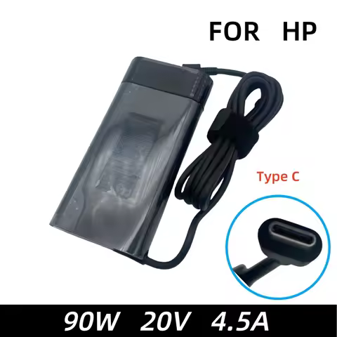 90W AC Power Supply Adapter 20V 4.5A Type C Laptop Charger For HP Elite X2 1012 G1, X2 210 G2 Envy x