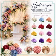 [Super Gebu] Bunga Hydrangea Gred Pelamin Gebu 5 Kepala / Hydrangea Flower Premium Quality 5 Head (1