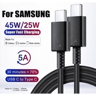 For Samsung 25W 45W Adapter Super Fast Charger 5A Type C To C Quick Cable For Galaxy A36 5G S25 FE S