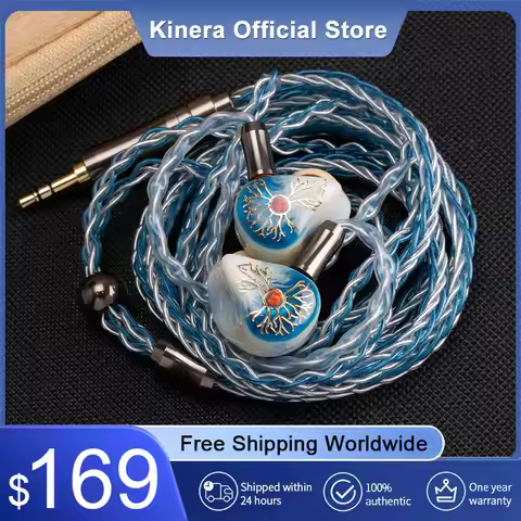 Kinera IDUN Golden In-ear Monitor Earphone IEMs 1DD+2BA Hybrid 3D Printing Cavity Hand Drawn Panel H