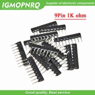 10pcs A102G DIP exclusion 9pin 1K ohm A102 102 9A102J 9A102G 9A102 A102J Network Resistor array IGMO