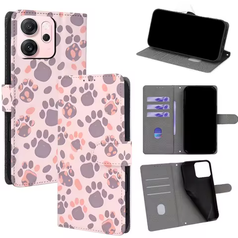 Cute Animal Pattern Magnetic Flip Phone Cover for Oppo Find X9 X8s X7 Ultra X6 X5 X3 Pro X2/K13 R15 