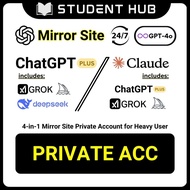 Private ChatGPT Plus + Grok3 + Midjourney + Deepkseek Mirror Site 4 IN 1 by The Student Hub