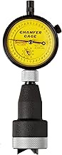 Starrett 686M-2Z Millimeter Reading External Chamfer Gauge With Yellow Dial, 90-127 Degree Angle, 4.