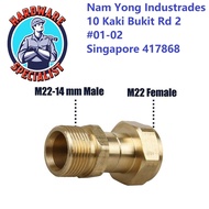 Hardware Specialist M22-14 Male Threaded - M22 Female Threaded Swivel Pressure Washer Hose Connector