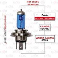 Halogen h4 autovision car motorbike 60/ 55w ice blue not led