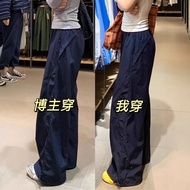 [Ready Stock] Navy Blue Quick-Drying Loose Wide-Leg Overalls for Women - Style No. 6191