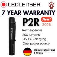 LEDLENSER P2R RECHARGEABLE Flashlight - 200 Lumens [Led Lenser EDC 36gm Torchlight Small]