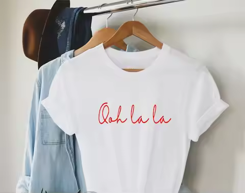 Ooh La La Women Print T Shirt French Quote Funny Slogan Graphic Tee Female Gifts Girlfriend Gifts oh