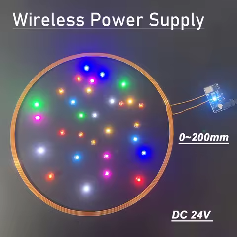 [ 0-200mm Wireless Power Supply ] DC 24V Wireless Transmitter Coil Induction Receiver LED Light Lamp