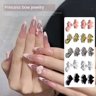 nails decorating Accessories with alloy -shaped alloys with black and white pearls with minimalist style Light Luxury Metal Heart Bow Resin Nail Decoration