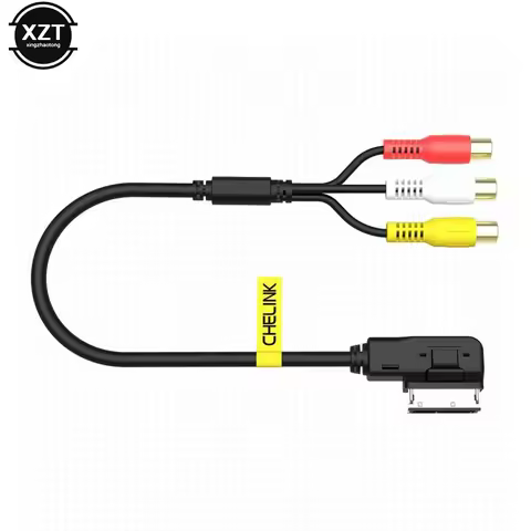 1pcs For VW For Audi AMI AUX Cable Adapter A3 A4 A6 A7 A8 Q5 Q7 R8 AMI MMI RCA 3RCA DVD Video Audio 