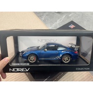 NOREV 1/18 Norwell Porsche 911 997 GT3 RS 3.8 Metal Blue Gold Wheel