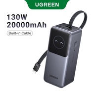 UGREEN 20000 mAh Laptop Power Bank, PD 130W Fast Charging Portable Charger with TFT Display, 3-Port 