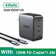 UGREEN Nexode Pro 100W GaN 4-Port Fast Charger 3 Type C 1 USB A Travel Charger with UK/EU/US Plugs f