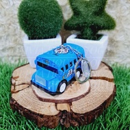 GANTUNGAN Blue Doraemon Bus Keychain School Bus Keychain Doraemon School Bus Keychain