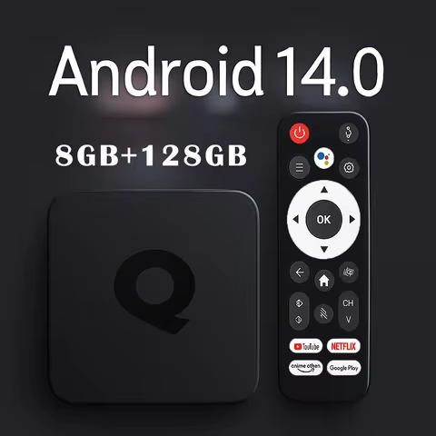 8K Android 14.0 TV Box WiFi 2.4G/5G Bluetooth 5.2 Voice Control Smart Media Player NETFLIX YouTube G
